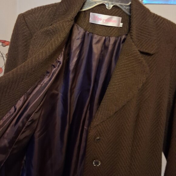 NWT Comfy Lined Brown Blazer Jacket Spring Fall Winter Jackets Tag Size M - Picture 11 of 12